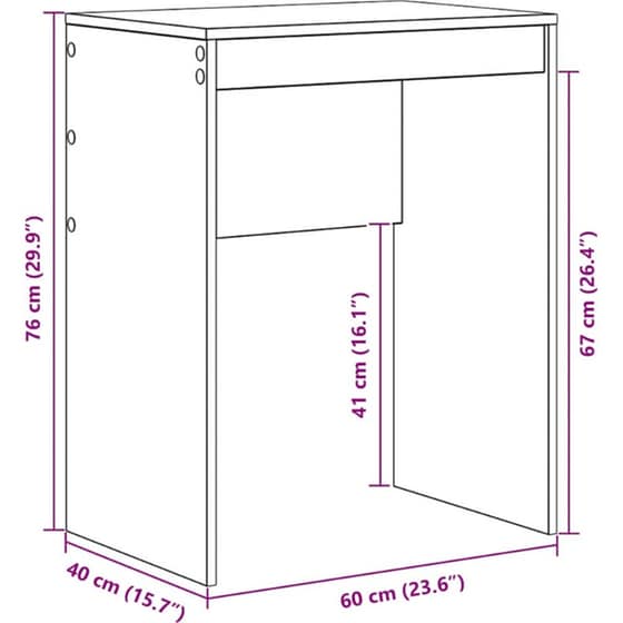 Γραφείο VidaXL 60x40x76 cm - Παλιό Ξύλο image 8