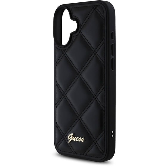 Θήκη Apple iPhone 16 Guess Quiled Metal Logo - Μαύρο image 1