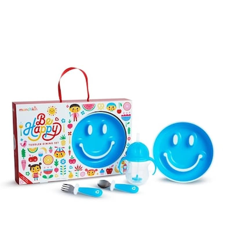 MUNCHKIN Munchkin Παιδικό Σετ Φαγητού 4 Τμχbe Happy Toddler Dining Set Blue 051873