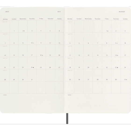 Ακαδημαϊκό Ημερολόγιο Εβδομαδιαίο Moleskine 2024-25 18Μ Large Black Soft image 3