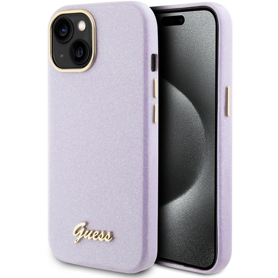 Guess Glitter Full Wrapped Glossy Case With Vintage Script Logo Θήκη Προστασίας Από Σιλικόνη – Iphone 15 (glitter Lilac –  Guhcp15spgmcsl) image 5