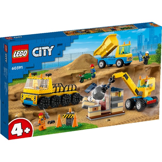 LEGO® City Construction Trucks and Wrecking Ball Crane (60391) image 0