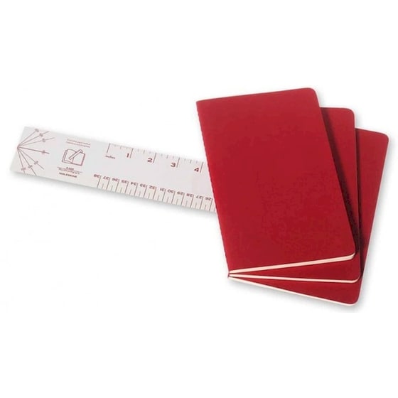 Σημειωματάριο Moleskine Ruled Cahier Large Κόκκινο (3 τμχ) image 1