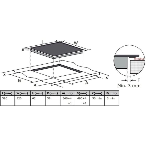 BRANDT BPI2641B 59 cm Μαύρο Εστία Επαγωγική Αυτόνομη image 1