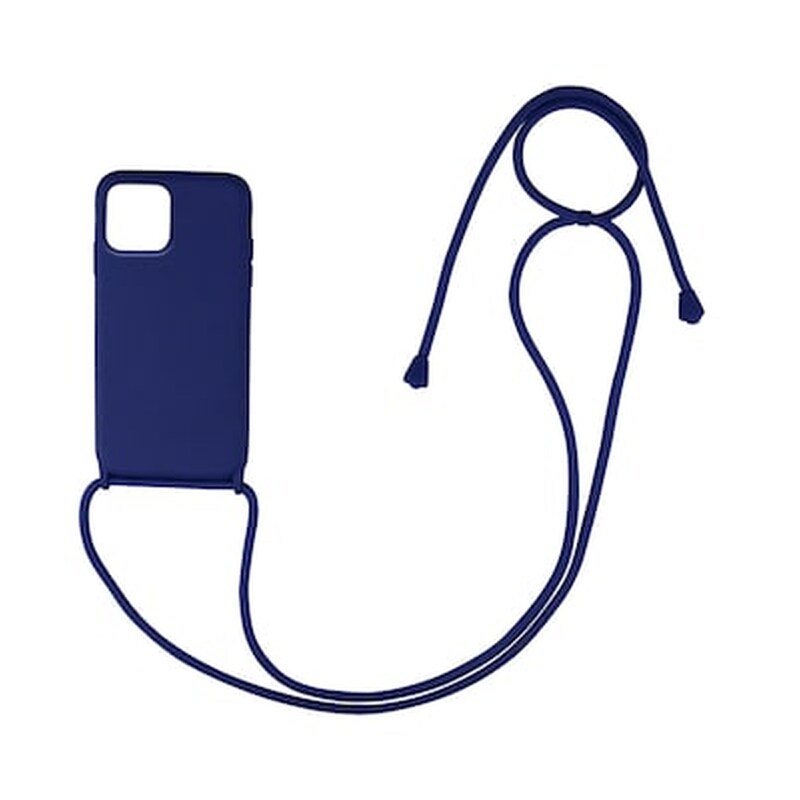 MY COLOURS Θήκη Σιλικόνης Με Κορδόνι Carryhang Για Apple - My Colors - Μπλε Σκούρο - Iphone 13 Mini