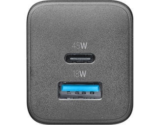 Φορτιστής Πρίζας Cellular Line 2ports Usb-C, Usb 45W - Black image 1