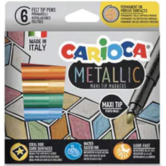 Μαρκαδόροι Carioca Metallic Maxi 6 Τεμάχια image 0