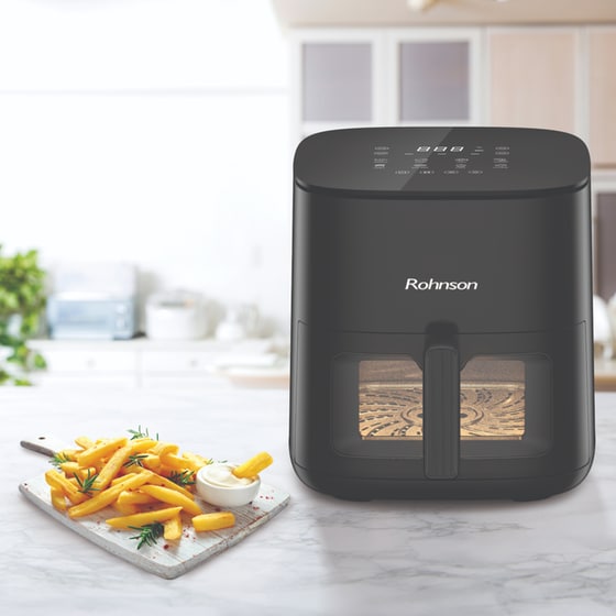 ROHNSON R-2856 με Αποσπώμενο Κάδο 1800 W 7 L Μαύρο Φριτέζα Αέρος image 5