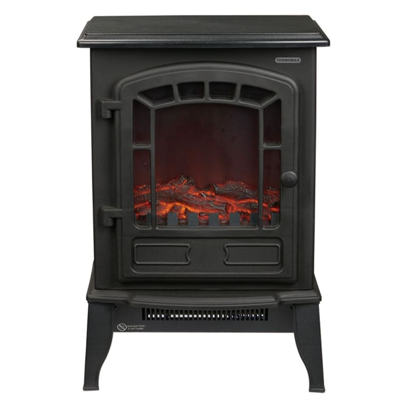 TERMOMAX Termomax Tf257 Επιδαπέδιο Ηλεκτρικό Τζάκι 2000w (54x39cm) Μαύρο