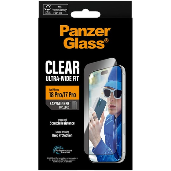 Προστατευτικό οθόνης Apple iPhone 18 Pro - PanzerGlass Ultra-Wide Fit w. EasyAligner image 3