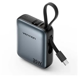 Powerbank Vention FHFH0 με ενσωματωμένο καλώδιο USB-C 10.000mAh 35W - Gray