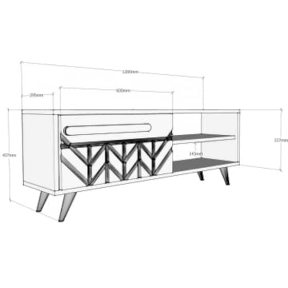 Έπιπλο Τηλεόρασης 24Mall Lega από Μοριοσανίδα 120x29.5x43.7 cm - Λευκό image 3