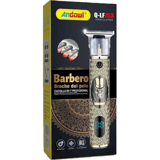 ANDOWL Q-LF753 Κουρευτική Μηχανή  Επαναφορτιζόμενη Χρυσή image 4