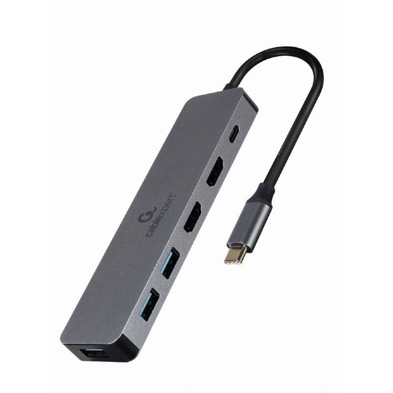 Cablexpert A-CM-COMBO3-03 USB Hub 3 σε 1 USB-C - Ασημί