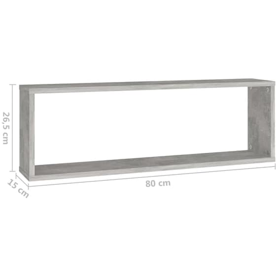 Ράφια Τοίχου VidaXL από Μοριοσανίδα 80x15x26.5 cm 4 Τμχ  - Γκρι image 9