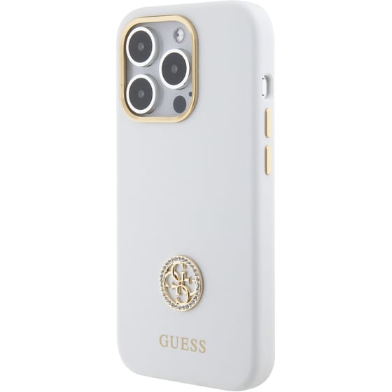 Guess Quot;4g Strass Logo Collection Quot; Case Θήκη Προστασίας Από Σιλικόνη – Iphone 15 Pro (white – Guhcp15lm4dgph) image 3