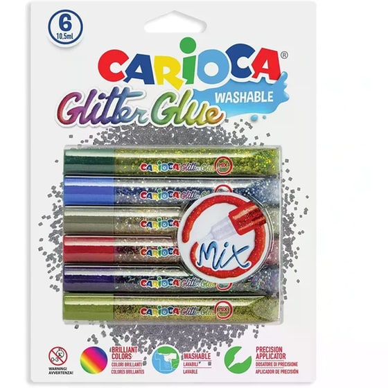 Κόλλα Glitter Carioca 6x10.5ml image 0