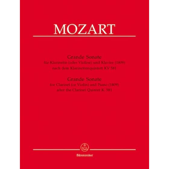 Βιβλίο Barenreiter Mozart - Grande Sonate [clarinet, Violin, Piano] image 0