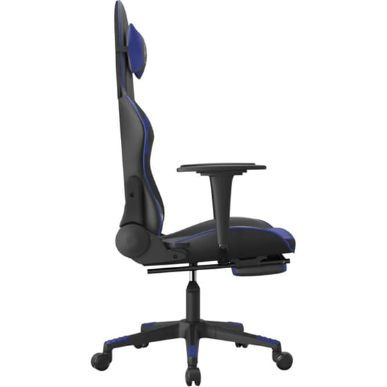 Καρέκλα Gaming VIDAXL 3143699 με Υποπόδιο από Τεχνητό Δέρμα - Μαύρο / Μπλε image 2