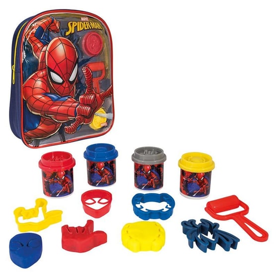 AS Company Πλαστελίνη Marvel Spiderman Τσάντα Πλάτης Με 4 Βαζάκια - Καπάκια Καλουπάκια Και 5 Εργαλεία image 3