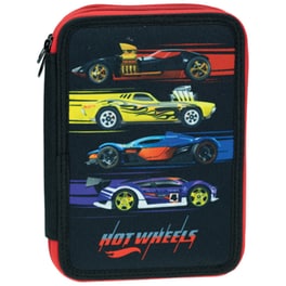 Κασετίνα Παραλληλόγραμμη Gim Hot Wheels Διπλή