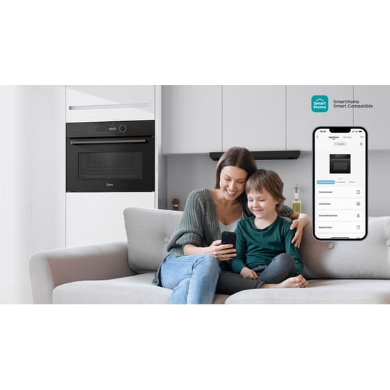 MIDEA MBO7NP30E4-BK 72 Lt Μαύρο Εντοιχιζόμενος Φούρνος Άνω Πάγκου image 7