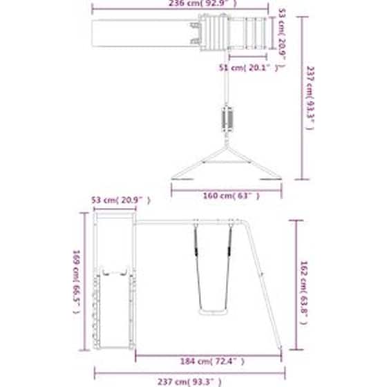 VidaXL Παιδική Χαρά Εξωτερικού Χώρου από Μασίφ Ξύλο Πεύκου image 11
