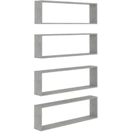 Ράφια Τοίχου VidaXL από Μοριοσανίδα 100x15x30 cm 4 Τμχ  - Γκρι
