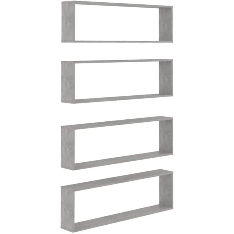 Ράφια Τοίχου VidaXL από Μοριοσανίδα 100x15x30 cm 4 Τμχ - Γκρι