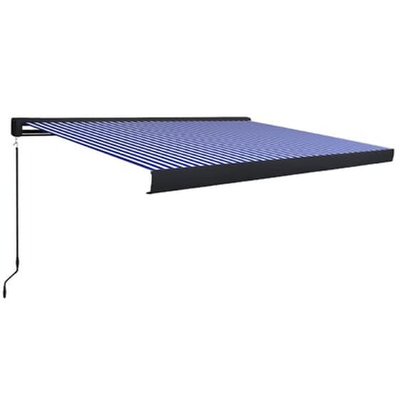 Τέντα Vidaxl Κασετίνα Χειροκίνητη 450x300cm - Λευκό/Μπλε image 2