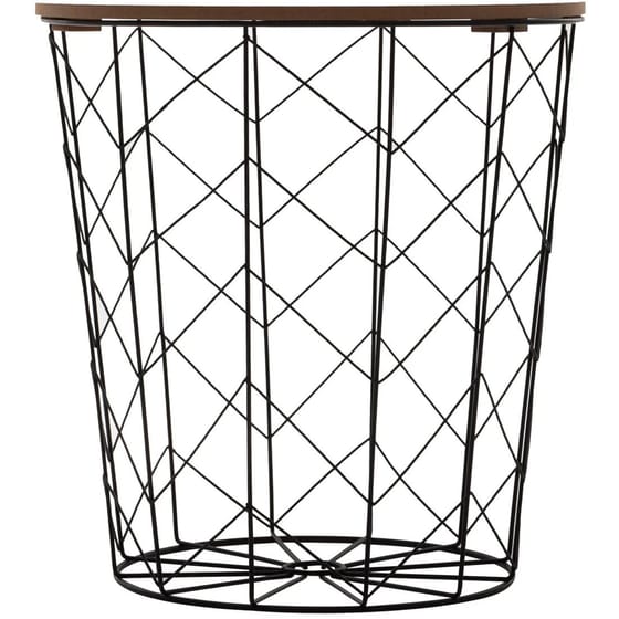 Τραπεζάκι Σαλονιού Aria Trade από Ξύλο 39.5x41x38 cm - Καφέ/Μαύρο image 2