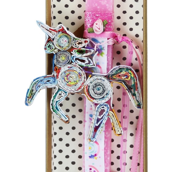 Λαμπάδα SYNCHRONIA Μονόκερος Ροζ image 1