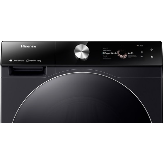 HISENSE WF7S1247BB 12 kg 1.400 Στροφές Μαύρο με WiFi Πλυντήριο ρούχων image 4