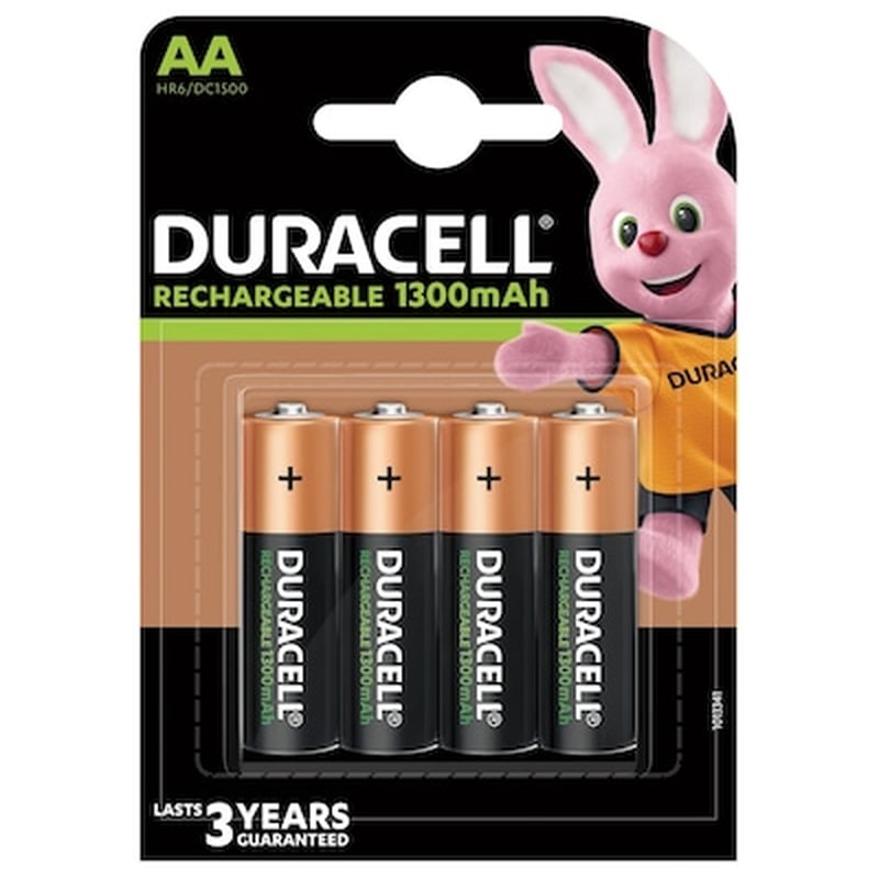 DURACELL Επαναφορτιζόμενες Μπαταρίες Duracell HR6-B NiMH 1300mAh 1.2 V 4 τεμάχια