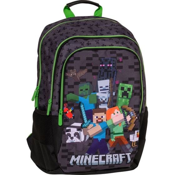 Τσάντα Πλάτης Graffiti Green & Δώρο Τσαντάκι Minecraft image 0