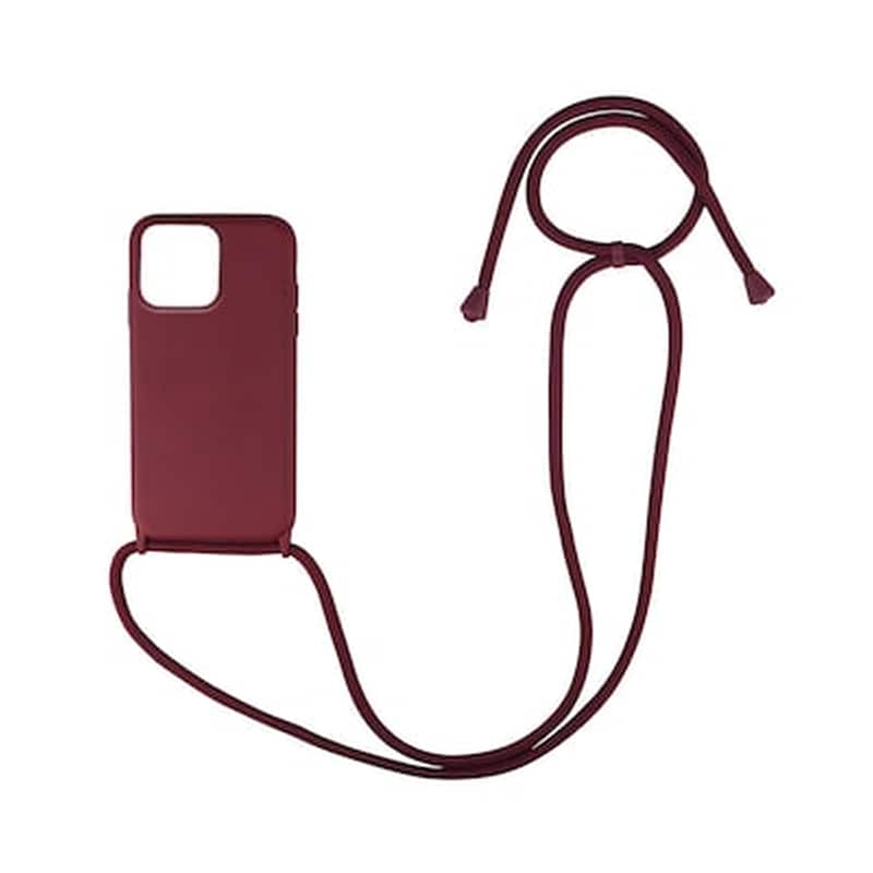 Θήκη Σιλικόνης Με Κορδόνι Carryhang Για Apple - My Colors - Μπορντώ - Iphone 13 Pro MY COLOURS