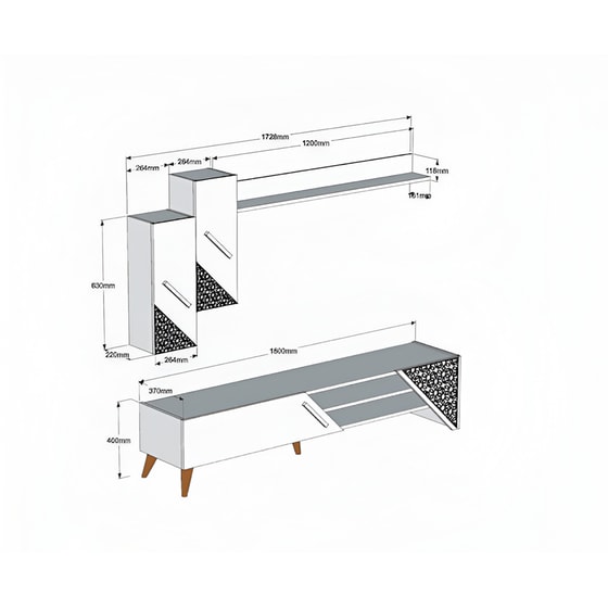 Σύνθετο Τηλεόρασης 24Mall από Μοριοσανίδα Dolce 180x37x40cm - Καφέ image 2