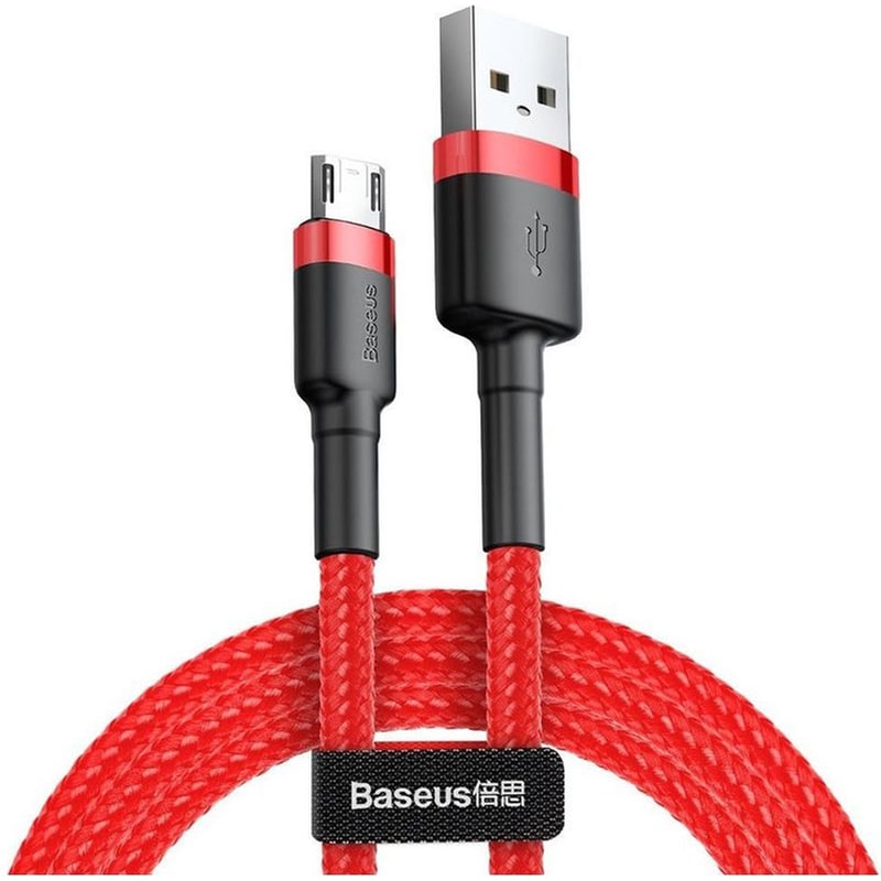BASEUS Καλώδιο Baseus Cafule Braided USB 2.0 σε Micro USB 2m - Κόκκινο (CAMKLF-C09)