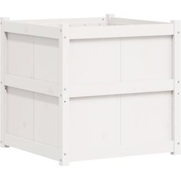 Ζαρντινιέρα VidaXL από Μασίφ Ξύλο Πεύκου 70x70cm - Λευκό