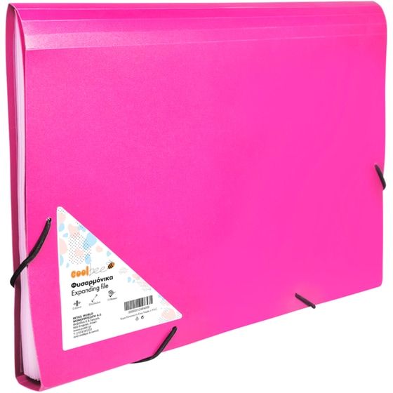 Φάκελος Φυσαρμόνικα Coolbee 13 Θέσεων A4 Ροζ image 2