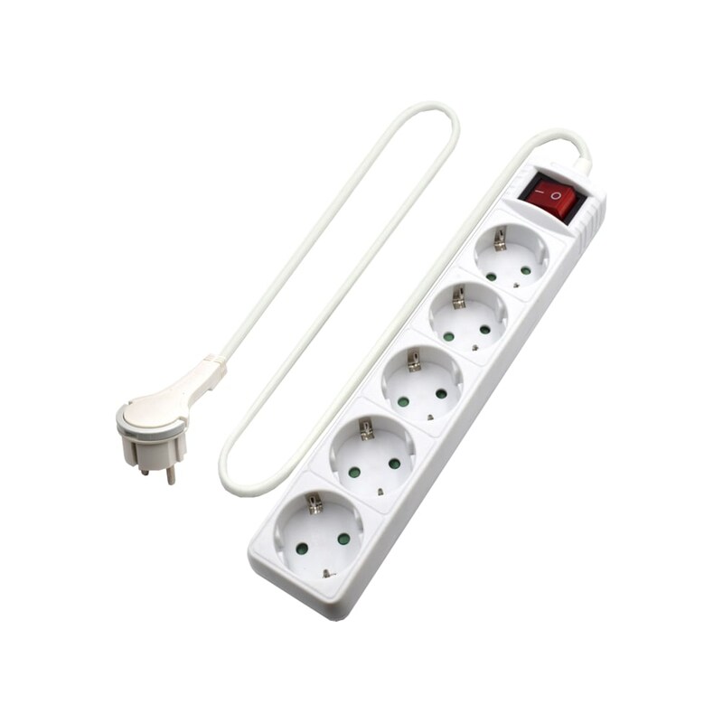 Πολύπριζο Ewent EW3955 5 Θέσεων 1.5m - Λευκό