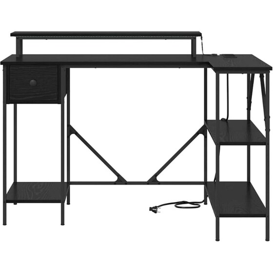Γραφείο VidaXL από Επεξεργασμένο Ξύλο 120x79x86,5 cm - Μαύρη Οξιά image 5