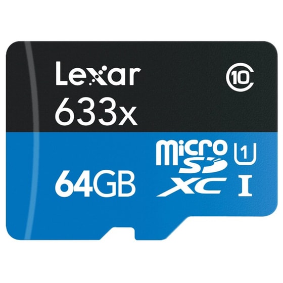 Κάρτα μνήμης microSDHC 64GB Class 10 633x & USB Adapter - Lexar LSDMI64GBBEU633A image 1