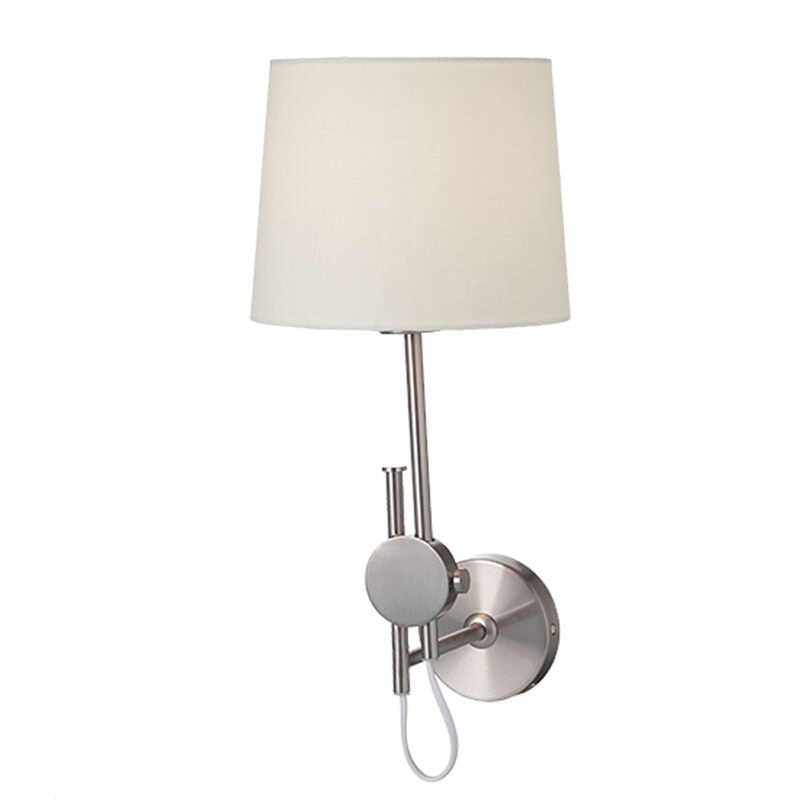 Απλίκα Τοίχου Aca Mallorca Ml306421ws Μεταλλική 20x24x36.5-43 cm - Ασημί/Λευκή