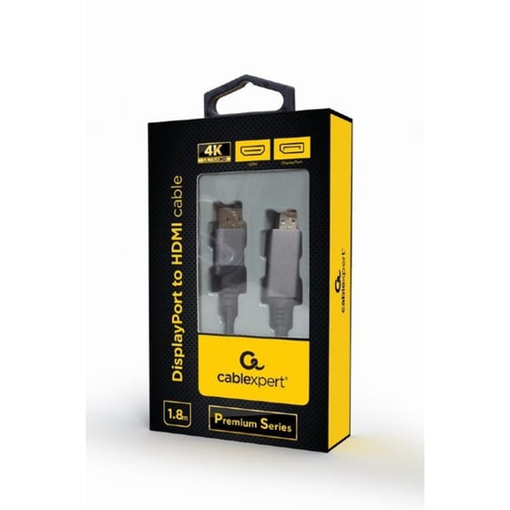Καλώδιο Βίντεο Cablexpert DisplayPort - HDMI Premium Series 4K 1.8m - Μαύρο image 2