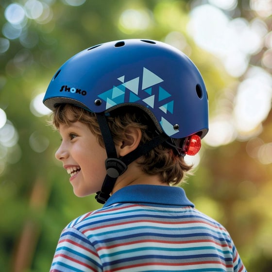 Παιδικό Κράνος Shoko με Φως Ocean Blue Medium (51-54 cm) - Μπλε με Σχέδιο image 4
