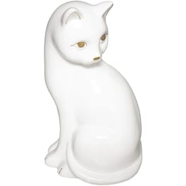 Διακοσμητική Φιγούρα Spitishop Γάτα Πέτρινη 14.5x26cm - Λευκό