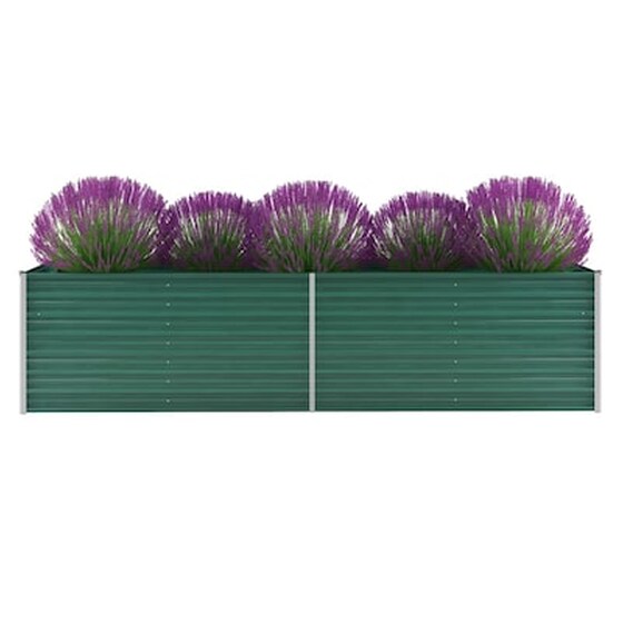 Vidaxl Ζαρντινιέρα Υπερυψωμένη Πράσινη 320x80x77 Εκ. Γαλβαν. Χάλυβας image 1