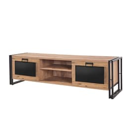 Έπιπλο Τηλεορασης Mondo Athlantic Pine από Μοριοσανίδα 180x45x50cm - Μαύρο/Καφέ