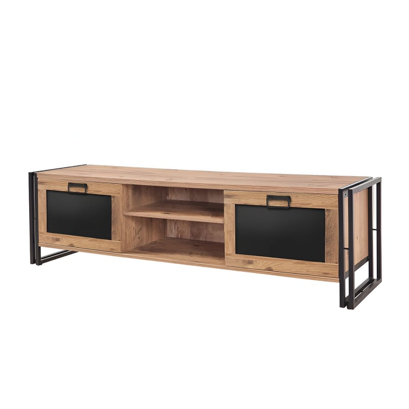 24MALL Έπιπλο Τηλεορασης Mondo Athlantic Pine από Μοριοσανίδα 180x45x50cm - Μαύρο/Καφέ